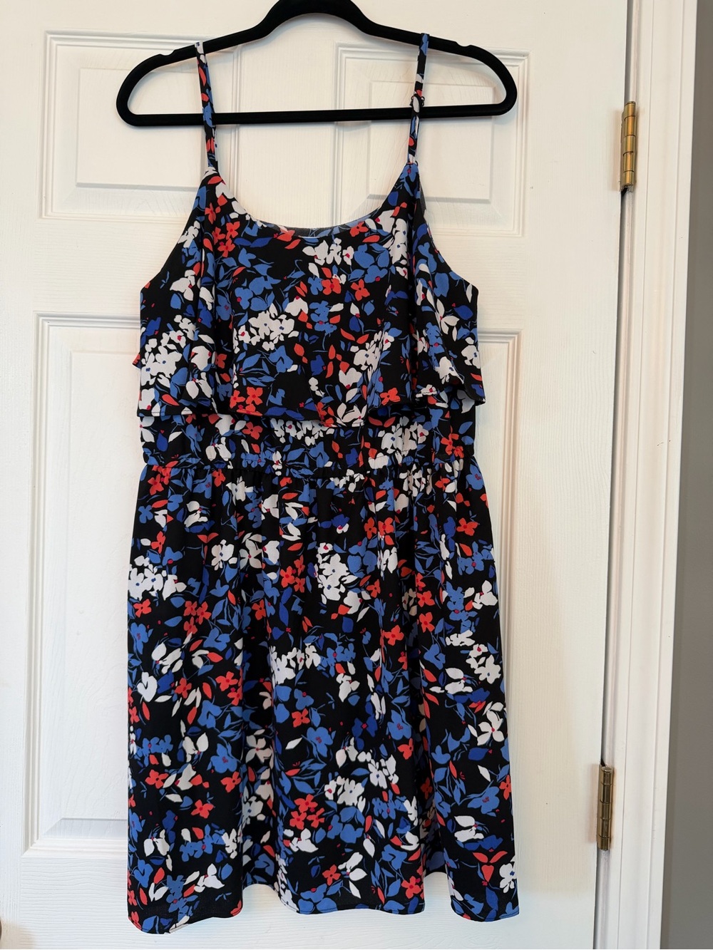 ELLE strapped short dress with pop-over bodice.
